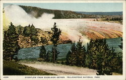 Overflow from Excelsior Geyser, Yellowstone National Park Postcard Postcard