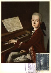 Mozart am Klavier Maximum Cards Postcard Postcard