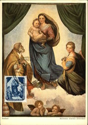 Raffael, Madonna Sixtina (Dresden) Postcard