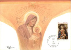 Madonna and Child Christmas Stamp 1984 Postcard