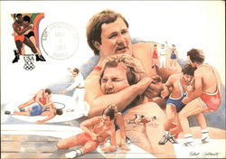 Olympic Wrestling Stamp Maximum Cards Postcard Postcard