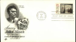 Honoring John Sloan, 1871-1951 Famous American Artist, Painter-Etcher, First Day of Issue First Day Cover