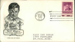 Will Rogers First Day Covers First Day Cover First Day Cover