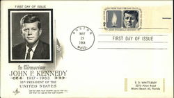 In Memorian John F. Kennedy, 1917-1963, 35th President of the United States, First Day of Issue First Day Cover