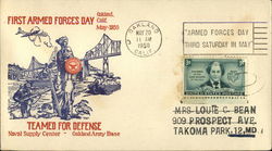 First Armed Forces Day, May 1950, Oakland, Calif., Teamed for Defense, Naval Supply Center First Day Covers First Day Cover First Day Cover