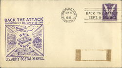 Back the Attack Washington D.C. Sept. 9-26-1943, U.S. Army Postal Service First Day Covers First Day Cover First Day Cover