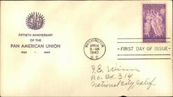 Fiftieth Anniversary of the Pan American Union, 1890-1940, First Day of Issue First Day Cover