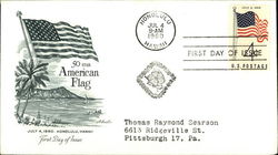 50 Star American Flag, First Day of Issue, July 4, 1980, Honolulu, Hawaii First Day Cover