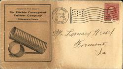 Return in Five Days to The Ritchie Corrugated Culvert Company First Day Cover