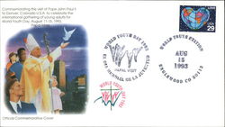 Commemorating the Visit of Pope John Paul II to Denver, Colorado U.S.A. to Celebrate the First Day Covers First Day Cover First Day Cover