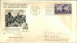 75th Anniversary First Transcontinental Railroad, First Day of Issue First Day Cover