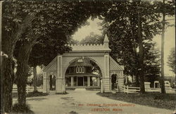 Entrance Riverside Cemetery Postcard