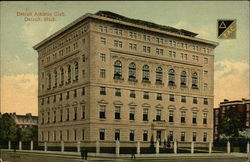 Street View of Detroit Athletic Club Postcard