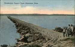 Breakwater, Eastern Point Gloucester, MA Postcard Postcard