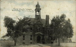 First Ward School Building Postcard