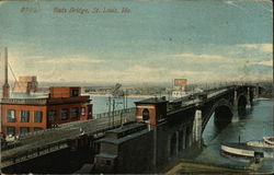 Bird's Eye View of Eads Bridge St. Louis, MO Postcard Postcard