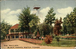 The Pavilion, Black Hawk's Watch Tower Rock Island, IL Postcard Postcard