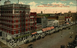 Business Block showing National Hotel and Kresge Building Topeka, KS Postcard Postcard