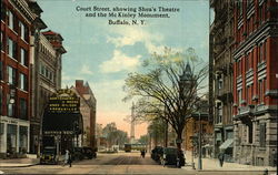 Court Street showing Shea's Theatre and the McKinley Monument Buffalo, NY Postcard Postcard