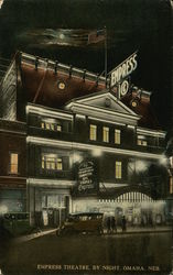 Empress Theatre by night Omaha, NE Postcard Postcard