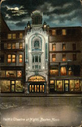 Keith's Theatre at Night Boston, MA Postcard Postcard