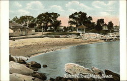 Beach, Salem Willows Massachusetts Postcard Postcard