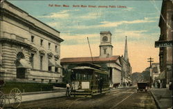 North Main Street, showing Public Library Postcard