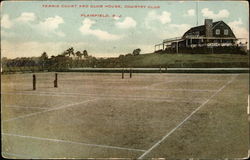 Tennis court and Club House, Country Club Plainfield, NJ Postcard Postcard