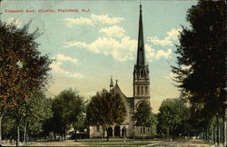 Crescent Avenue Church Plainfield, NJ Postcard Postcard