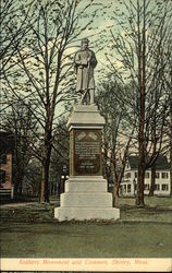 Soldiers Monument and Common Postcard