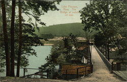 The bridge at outlet of lake Lake Pleasant, MA Postcard Postcard