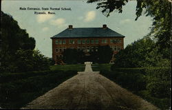 Main Entrance, State Normal School Hyannis, MA Postcard Postcard