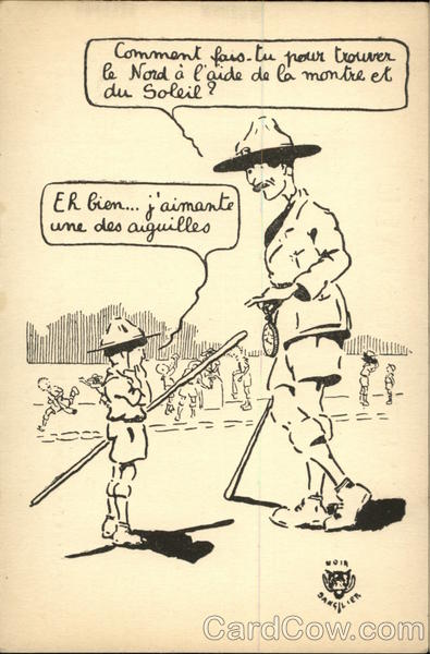 Drawing of Boy Scout and Leader Baden-Powell Boy Scouts