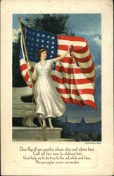 Dear Flag of Our Country, Whose Stars and Whose Bars Call all her Sons to Defend Her Patriotic Postcard Postcard