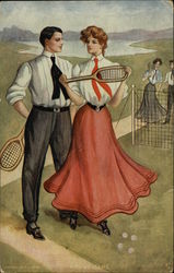 Love Game Tennis Postcard Postcard