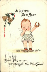 A Happy New Year Good Luck to You all Through the New Year Children Postcard Postcard