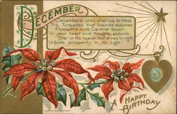 December A Happy Birthday Postcard