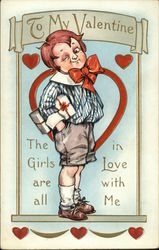 To My Valentine, The Girls are All in Love with Me Postcard