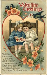 Valentine Greetings, Muse, Bid The Morn Awake, Sad Winter Now Declines. Each Bird Doth Choose a Mate Postcard