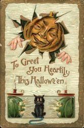 To Greet You Heartily This Halloween Postcard