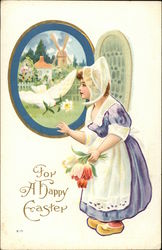 For a Happy Easter With Children Postcard Postcard