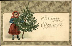 A Merry Christmas Children Postcard Postcard