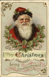 May Christmas Bring Contentment Santa Claus Postcard Postcard