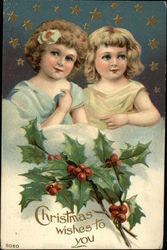 Christmas Wishes to You Children Postcard Postcard