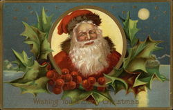 Wishing you a Merry Christmas Santa Claus Postcard Postcard