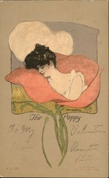 The Poppy - Art Nouveau Postcard