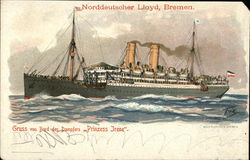 Norddeutscher Lloyd, Bremen, Gruss von Bord des Dampfers Prinzess Irene Steamers Postcard Postcard