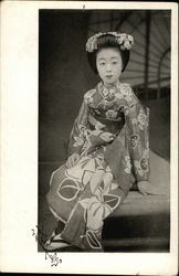 Geisha Girl Asian Postcard Postcard