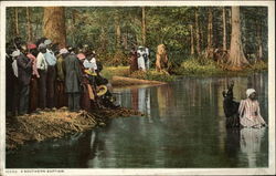 A Southern Baptism Black Americana Postcard Postcard