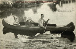 We do Things Big at Sturgeon Bay, Towing Him in Exaggeration Postcard Postcard